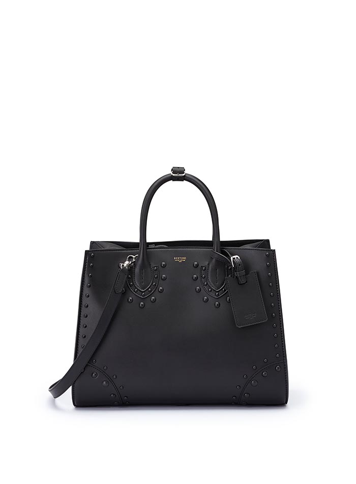 The black french calf Darcy large bag by Bertoni 1949